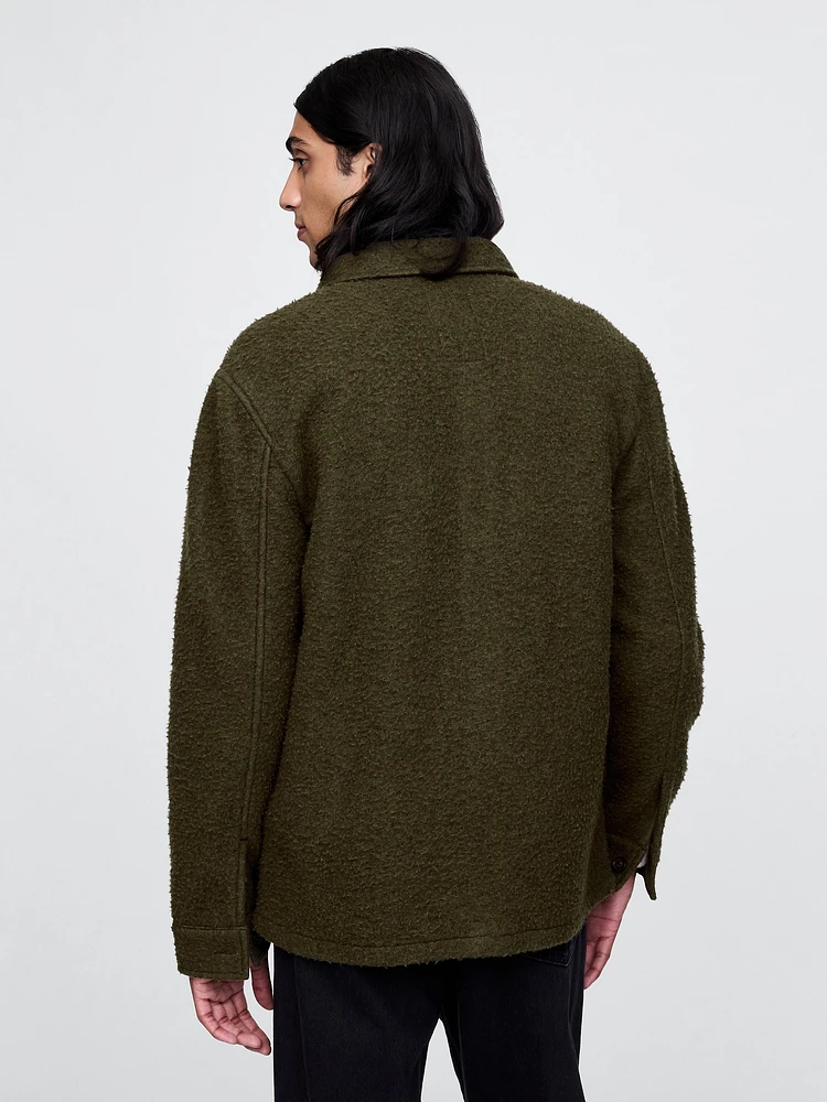 Textured Relaxed Utility Shirt Jacket