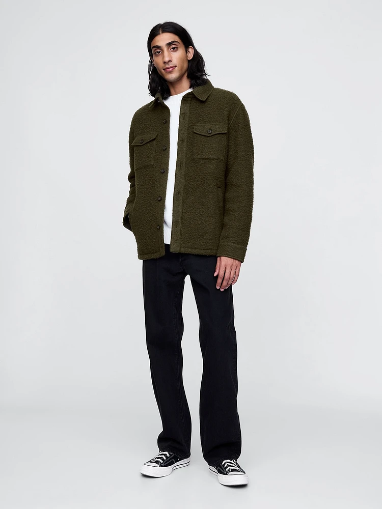 Textured Relaxed Utility Shirt Jacket