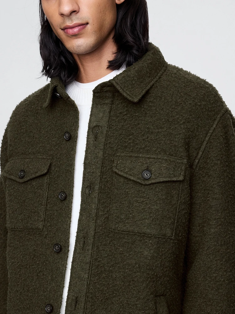 Textured Relaxed Utility Shirt Jacket