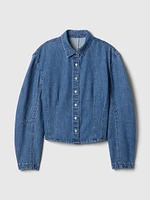 Barrel-Sleeve Denim Shirt