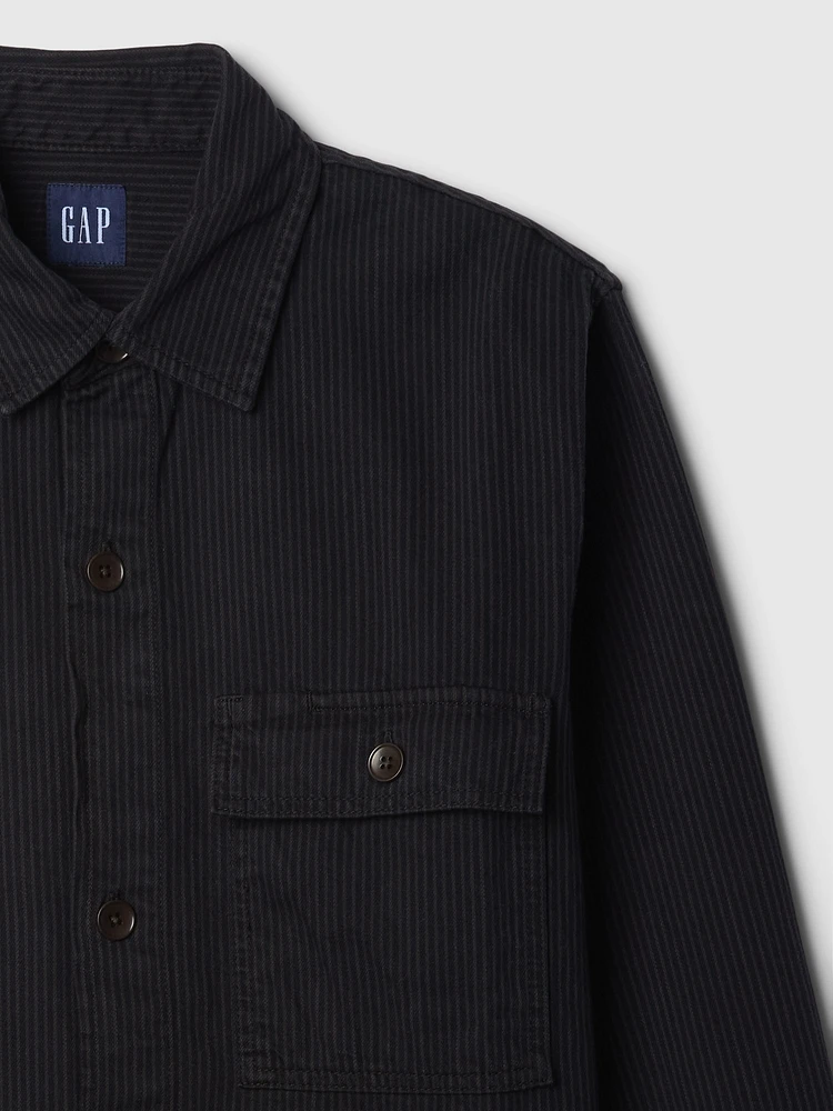 Railroad Stripe Denim Overshirt