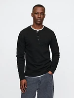 Double-Knit Henley T-Shirt