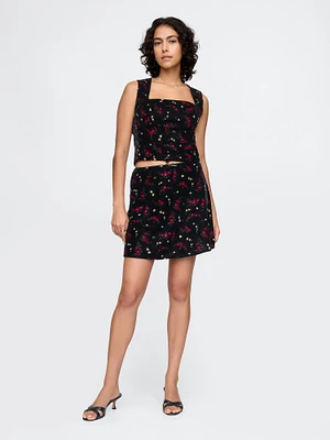 Recycled Velvet Mini Skirt