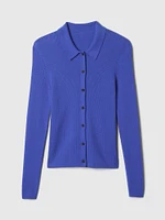 CashSoft Rib Polo Shirt Cardigan