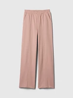 French Terry Seamed Wide-Leg Sweatpants