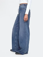 Mid Rise Knit Easy Baggy Jeans