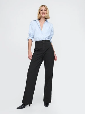 High Rise Stride Wide-Leg Khakis