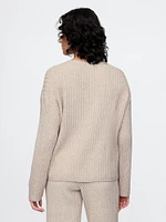 CashSoft Wide Rib V-Neck Sweater