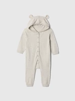 Baby Bear Hooded Footless One-Piece