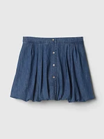 Denim Bubble Mini Skirt