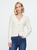 CashSoft Pointelle Cardigan