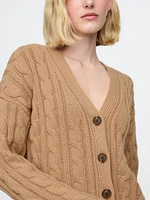 Oversized Cable-Knit Cardigan