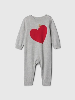 Baby Bear Heart Sweater One-Piece