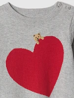 Baby Bear Heart Sweater One-Piece