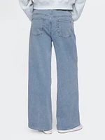 Mid Rise Knit Easy Baggy Jeans