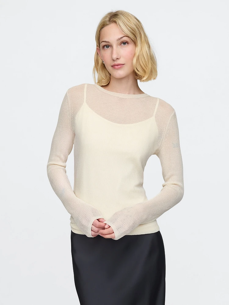 Sheer Rib Sweater