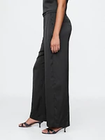 Mid Rise Recycled Satin Seamed Pants