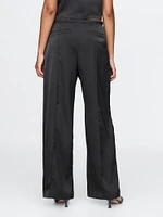 Mid Rise Recycled Satin Seamed Pants