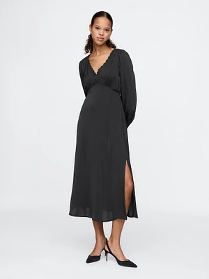 Satin Empire Midi Dress