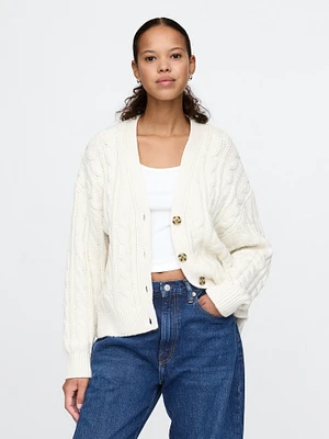 Oversized Cable-Knit Cardigan