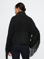 Fringe Zip Cardigan