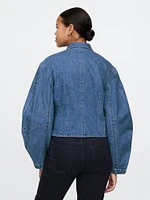 Barrel-Sleeve Denim Shirt