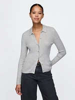 CashSoft Rib Polo Shirt Cardigan