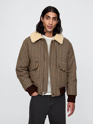 Houndstooth Bomber Jacket