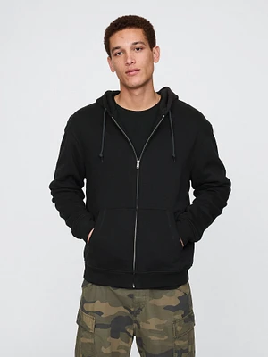 VintageSoft Waffle-Lined Zip Hoodie