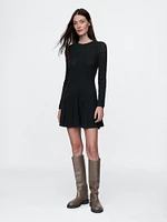 CashSoft Pointelle Mini Sweater Dress