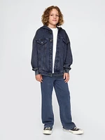 Kids Hooded Icon Sweatshirt Denim Jacket