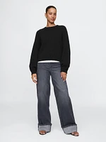 Relaxed Balloon-Sleeve Sweater