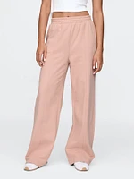 French Terry Seamed Wide-Leg Sweatpants