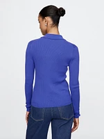 CashSoft Rib Polo Shirt Cardigan