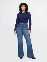 High Rise Braided '70s Flare Jeans