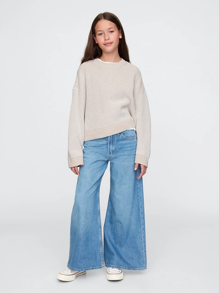 Kids Boxy Crewneck Sweater