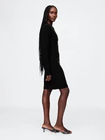 Shaker-Stitch Mini Sweater Dress