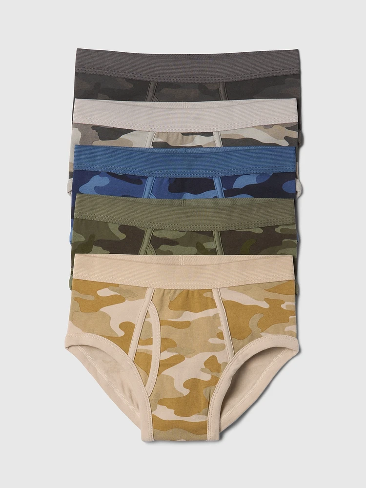 Kids Organic Cotton Camo Briefs