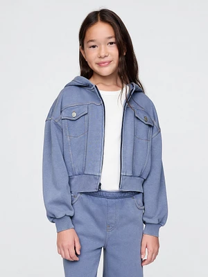 Kids VintageSoft Crop Zip Hoodie