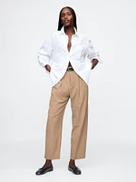 365 High Rise Brushed Twill Pleated Taper Trousers