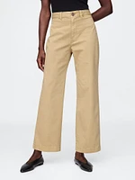 High Rise Stride Wide-Leg Ankle Khakis