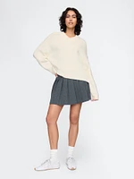 CashSoft Cropped High V-Neck Sweater