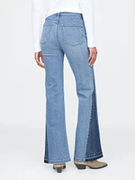 High Rise Patched '70s Flare Jeans