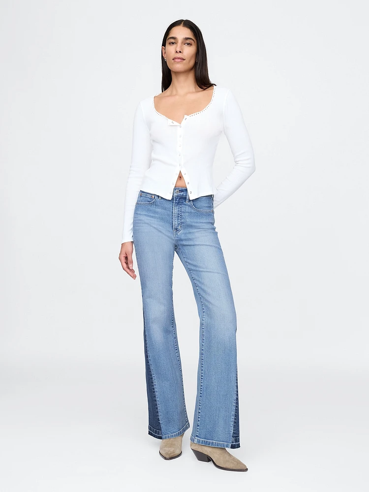 High Rise Patched '70s Flare Jeans