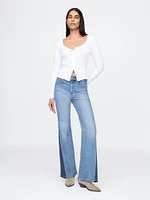 High Rise Patched '70s Flare Jeans