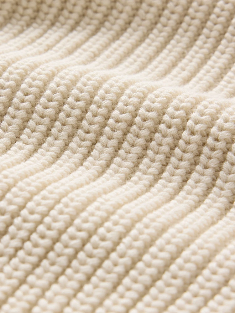 100% Cotton Shaker-Stitch V-Neck Sweater