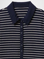 Modern Wide Rib Cropped Polo Shirt Shirt