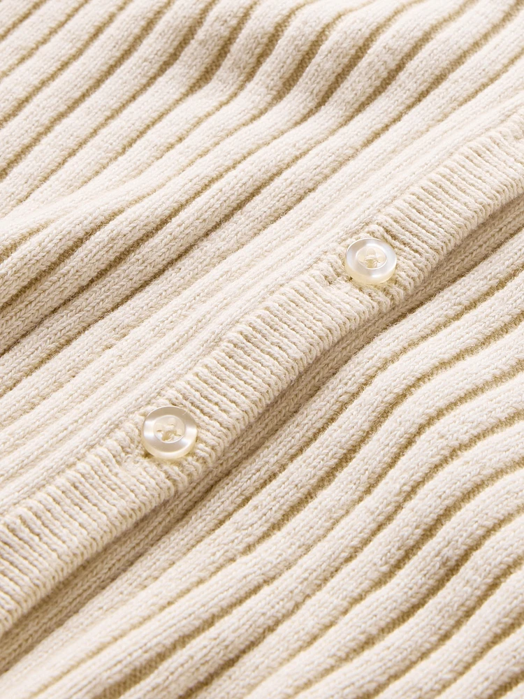 Plaited Rib Crop Cardigan