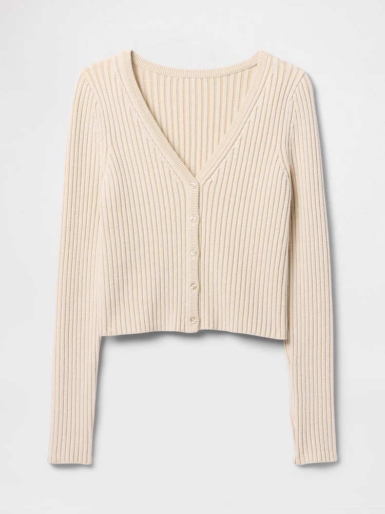 Plaited Rib Crop Cardigan