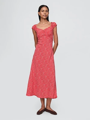 Sweetheart Crepe Maxi Dress